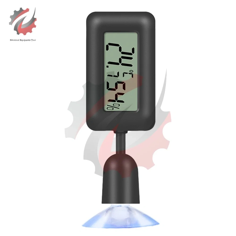 Mini Digital Reptile Thermometer 360 Degree Rotating Luminous Suction Cup Hygrometer For Lizards Snakes Spiders Blue Green