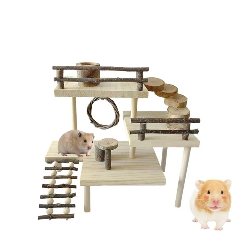 Hamster Toy Playground Stairs Platform for Gnawing Pets Squirrel