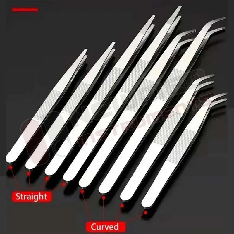 48cm Stainless Steel Tweezers Fish Tank Aquatic Plants Aquarium Tool Water Plant Curved Pliers Birds Reptile Feeding Tongs