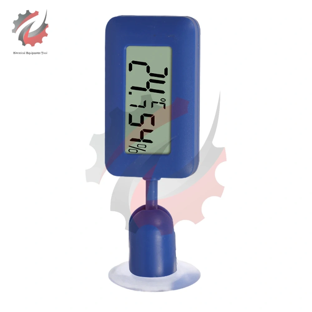 Mini Digital Reptile Thermometer 360 Degree Rotating Luminous Suction Cup Hygrometer For Lizards Snakes Spiders Blue Green