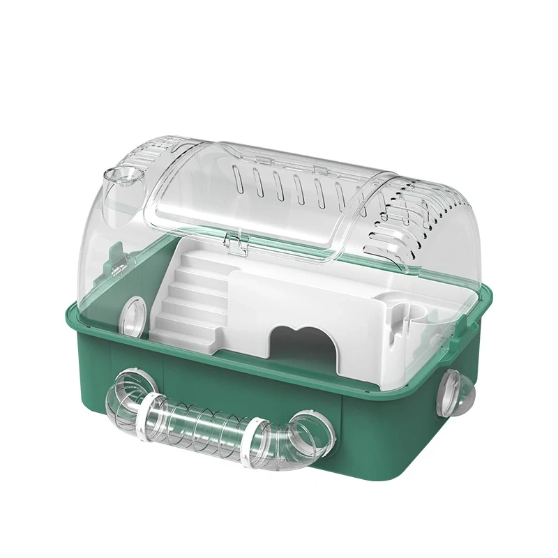 Hamster Cage Luxury Villa Oversized Acrylic Tunnel Gold House Transparent Single Double Layer Hamster Cage