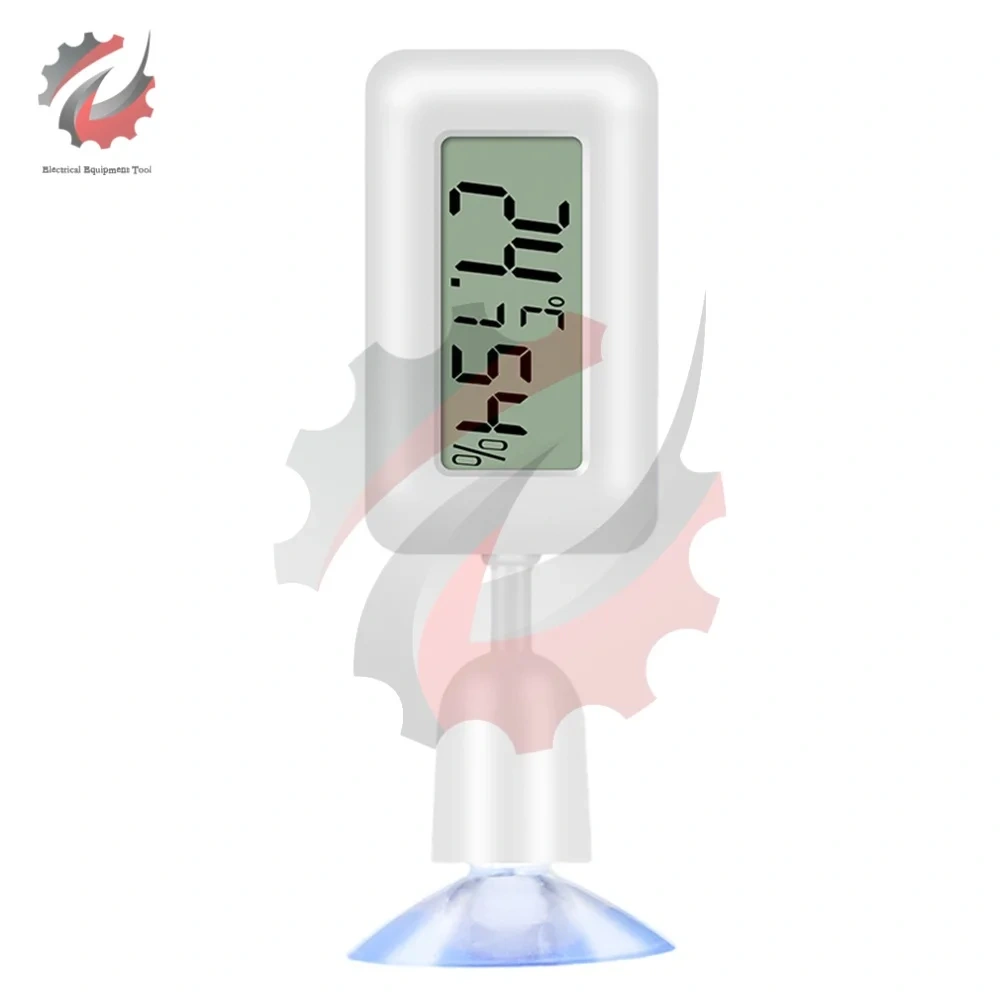 Mini Digital Reptile Thermometer 360 Degree Rotating Luminous Suction Cup Hygrometer For Lizards Snakes Spiders Blue Green