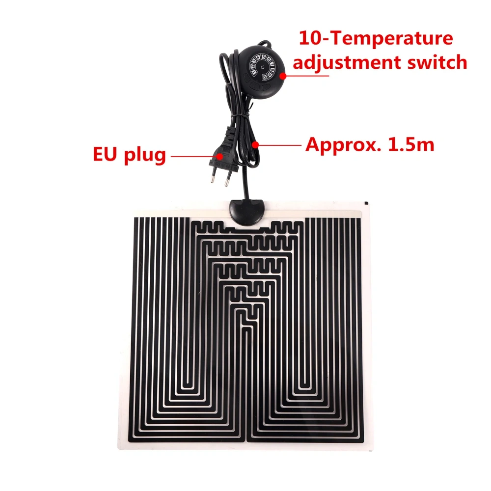EU Plug Reptile Heating Pad Heater Reptiles Warm Adjustable Temperature Controller Mat for Lizard Turtle Small Fish Tank