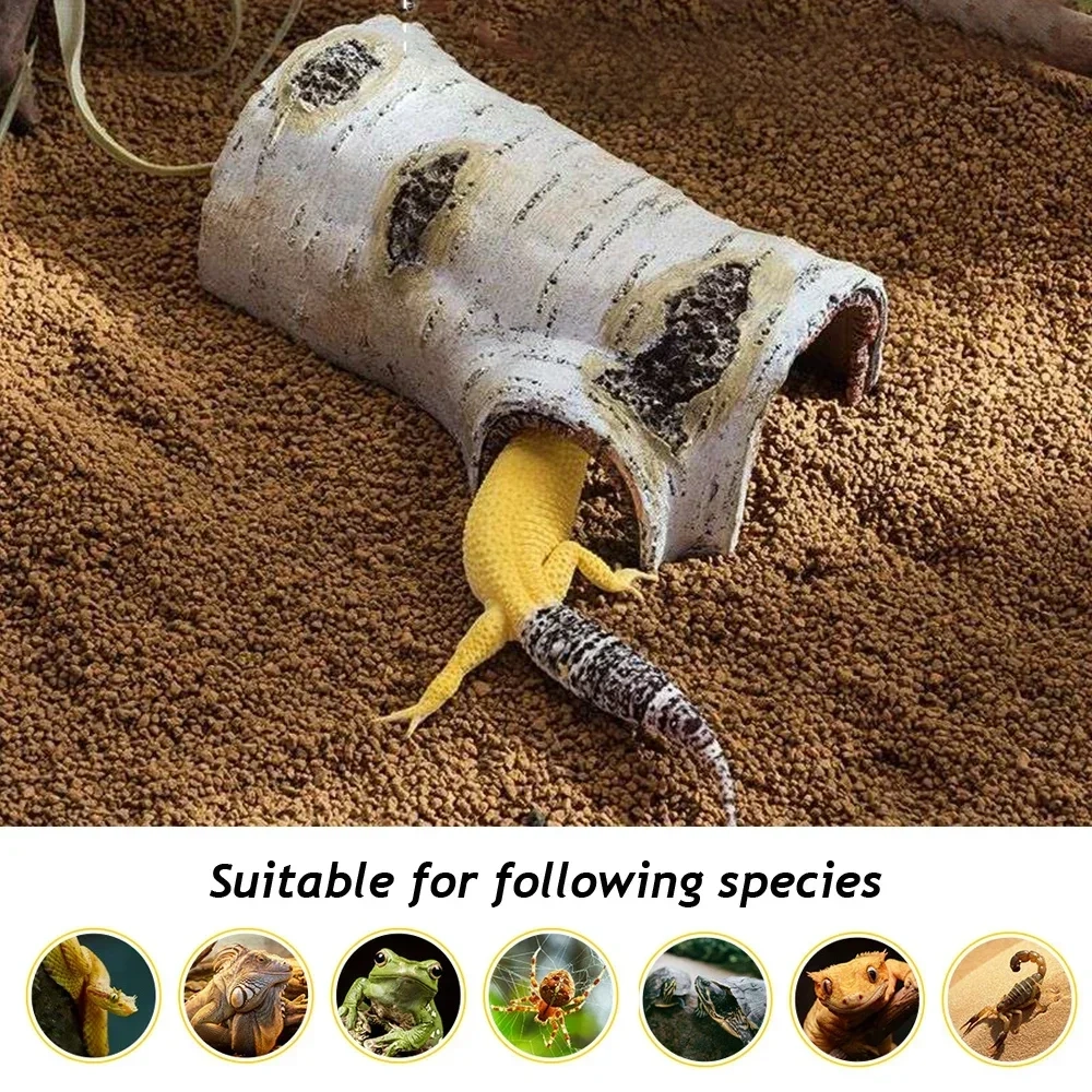 Reptile Breeding Box Decora Simulation Birch Hiding Hole Climbing Pet Amphibious Landscaping Decoration Reptiles Hideouts S/M/L