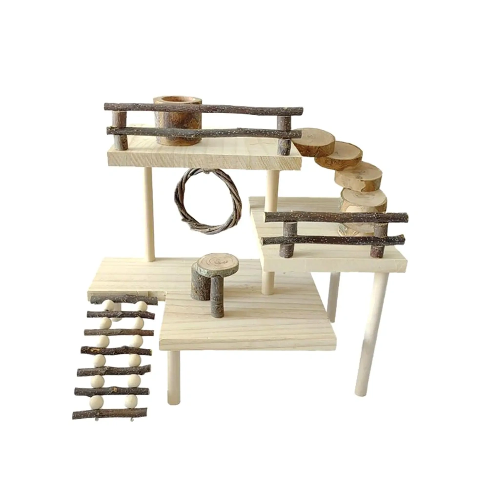 Hamster Toy Playground Stairs Platform for Gnawing Pets Squirrel