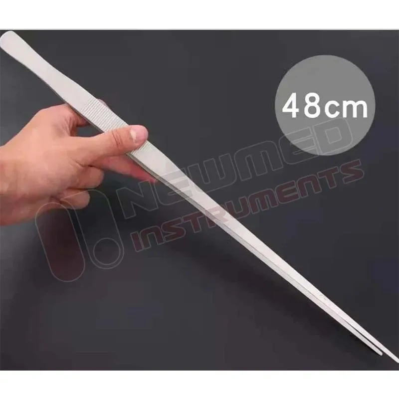 48cm Stainless Steel Tweezers Fish Tank Aquatic Plants Aquarium Tool Water Plant Curved Pliers Birds Reptile Feeding Tongs