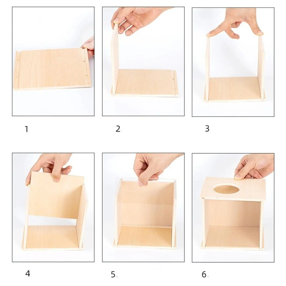 Wooden Hamster Digging Box Small Animals Sand Bath Box DIY Hamster Cage Decor for Rat Dwarf Gerbils Chinchillas Shelter