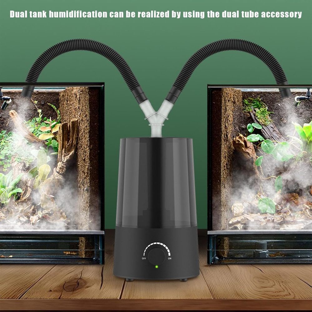 jzNchp-reptile humidifier fogger Dual Reptile Fogger & Plant Humidifier - 2.5L Tank Mister with Adjustable Nozzles, 11.8" H x 7" W for Reptile Tanks/Vivariums, Terrarium Plants Accessories