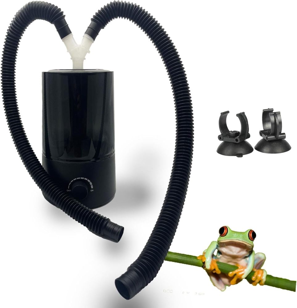 jzNchp-reptile humidifier fogger Dual Reptile Fogger & Plant Humidifier - 2.5L Tank Mister with Adjustable Nozzles, 11.8" H x 7" W for Reptile Tanks/Vivariums, Terrarium Plants Accessories