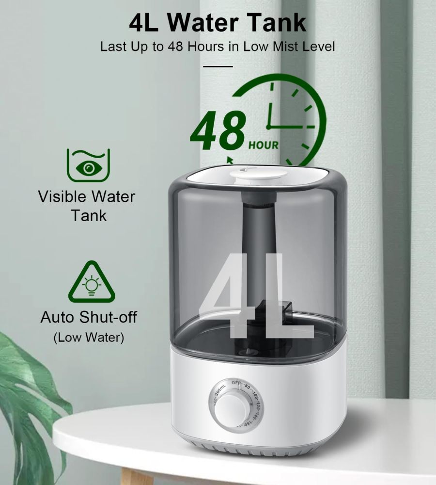 Reptile Humidifier Fogger, XAMATTS Terrariums Humidifier with 4L Reptile Mister Tank, Top Fill Adjustable Fogger with Extension Hose for Reptiles/Paludarium/Amphibians/Herps/Vivarium