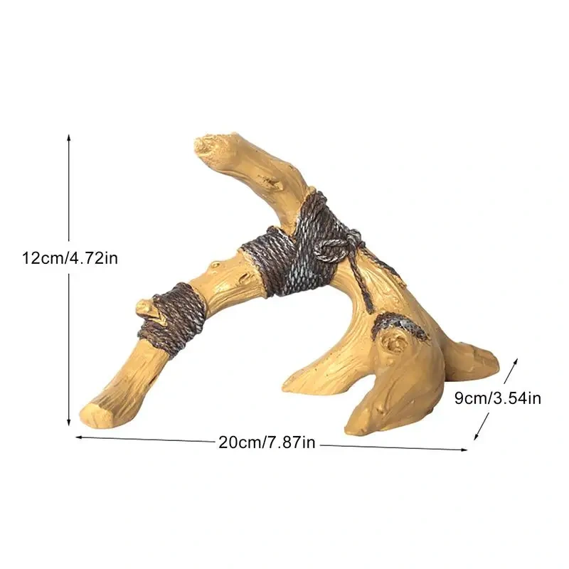 Reptile Resin simulation Branch fork Decoration Lizard Habitat Climbing Branch Ornament for reptiles climb exercise play hide