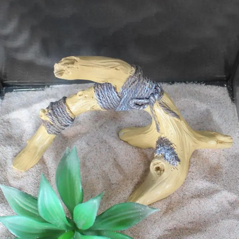 Reptile Resin simulation Branch fork Decoration Lizard Habitat Climbing Branch Ornament for reptiles climb exercise play hide