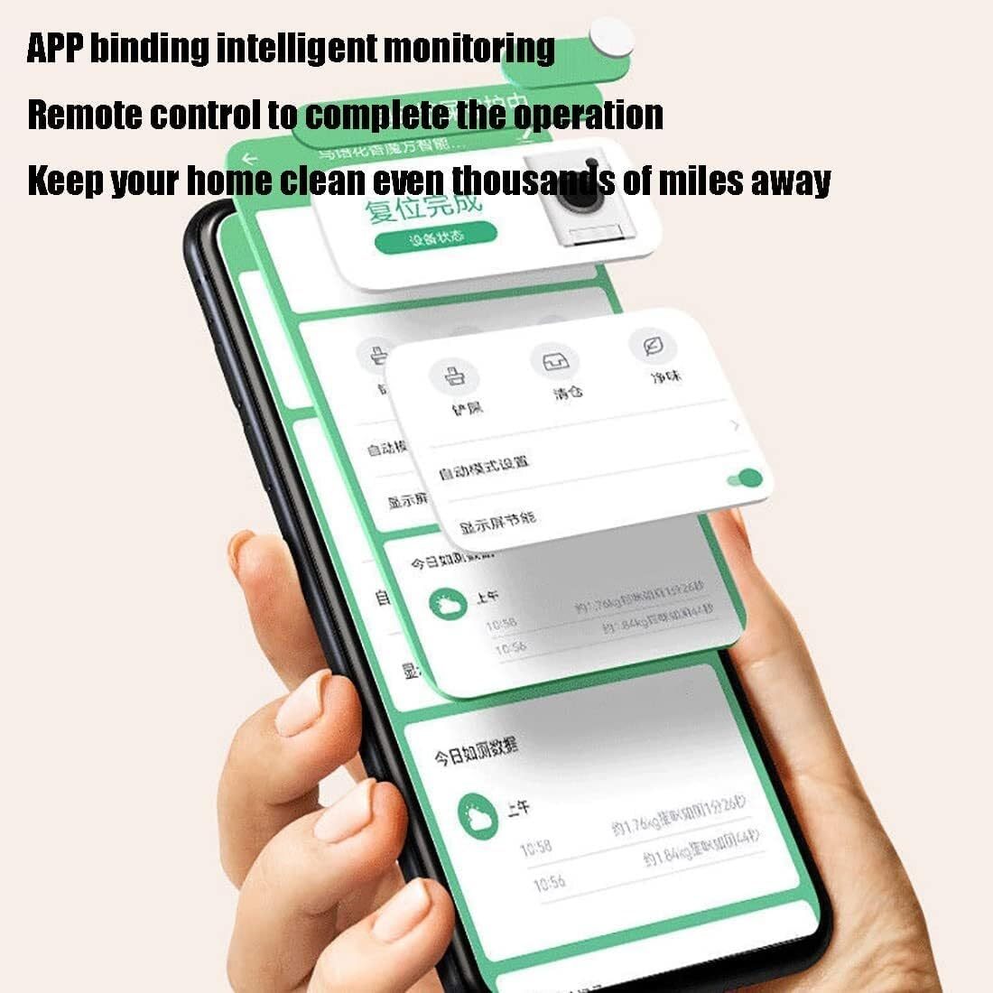 Self-Cleaning Cat Litter Box, Pull-Out Toilet Box, Self Cleaning Automatic Air Purifier, Touch Panel, Portable Handle for Easy Movement, App Binding Intelligent Monitoringlarge Splash-Proof Cat