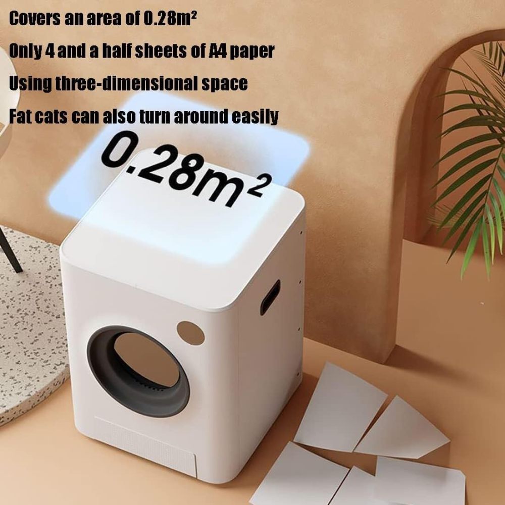 Self-Cleaning Cat Litter Box, Pull-Out Toilet Box, Self Cleaning Automatic Air Purifier, Touch Panel, Portable Handle for Easy Movement, App Binding Intelligent Monitoringlarge Splash-Proof Cat