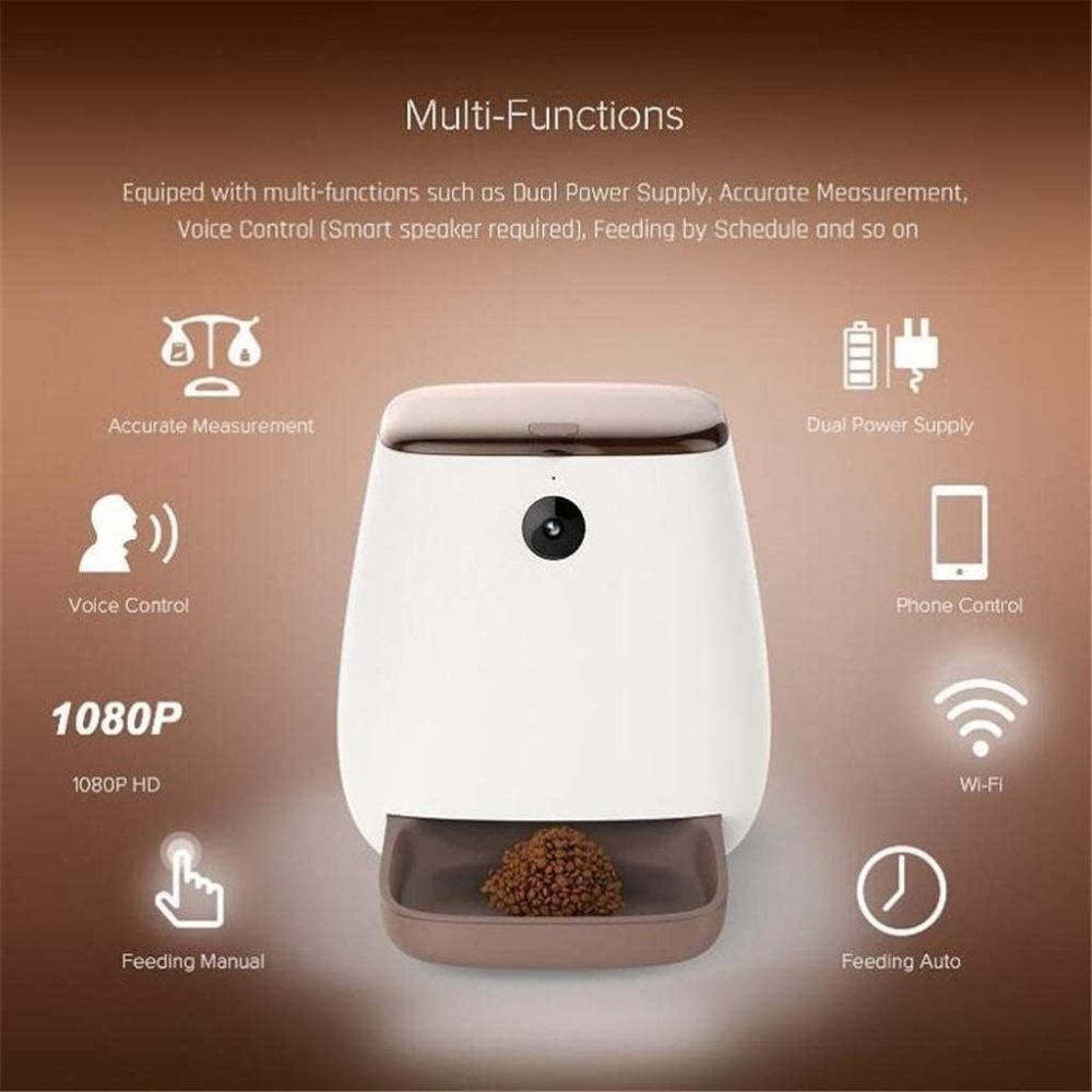 Automatic Cat Feeder, Dog Dispenser with Voice Recorder Programmable Portion Control Up to, Smart APP Auto Food Feeder with Desiccant Bag for Small & Medium Pets 3L