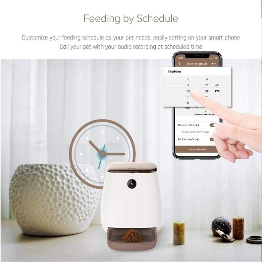 Automatic Cat Feeder, Dog Dispenser with Voice Recorder Programmable Portion Control Up to, Smart APP Auto Food Feeder with Desiccant Bag for Small & Medium Pets 3L