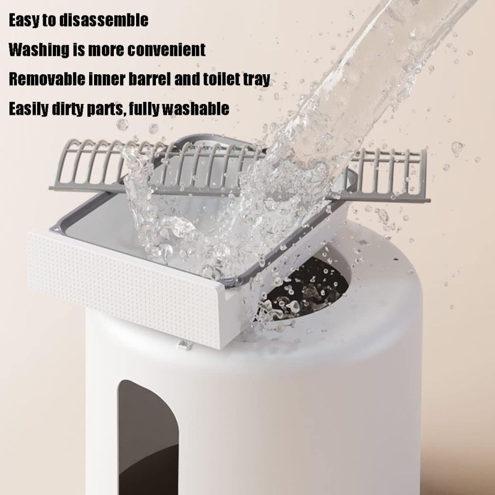 Self-Cleaning Cat Litter Box, Pull-Out Toilet Box, Self Cleaning Automatic Air Purifier, Touch Panel, Portable Handle for Easy Movement, App Binding Intelligent Monitoringlarge Splash-Proof Cat