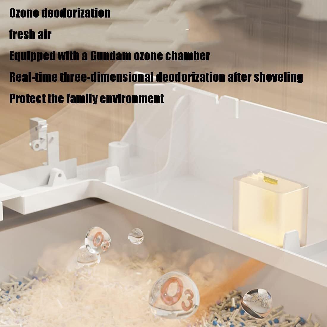 Self-Cleaning Cat Litter Box, Pull-Out Toilet Box, Self Cleaning Automatic Air Purifier, Touch Panel, Portable Handle for Easy Movement, App Binding Intelligent Monitoringlarge Splash-Proof Cat