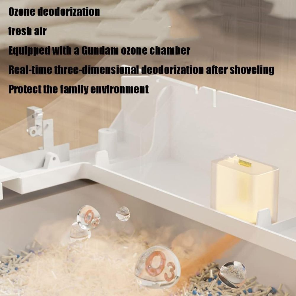 Self-Cleaning Cat Litter Box, Pull-Out Toilet Box, Self Cleaning Automatic Air Purifier, Touch Panel, Portable Handle for Easy Movement, App Binding Intelligent Monitoringlarge Splash-Proof Cat