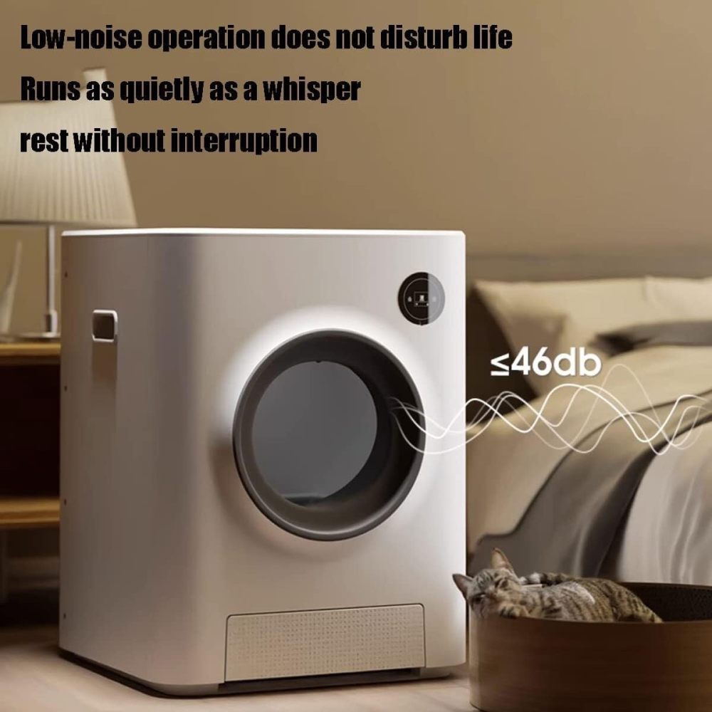 Self-Cleaning Cat Litter Box, Pull-Out Toilet Box, Self Cleaning Automatic Air Purifier, Touch Panel, Portable Handle for Easy Movement, App Binding Intelligent Monitoringlarge Splash-Proof Cat
