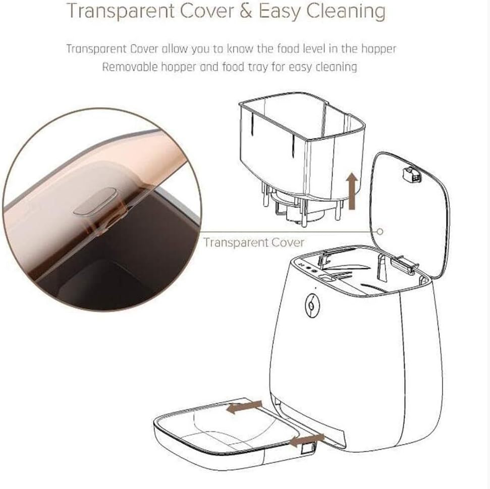 Automatic Cat Feeder, Dog Dispenser with Voice Recorder Programmable Portion Control Up to, Smart APP Auto Food Feeder with Desiccant Bag for Small & Medium Pets 3L