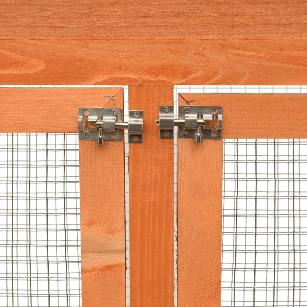 “vidaXL Large Outdoor Bird Cage with Pull Out Tray, Water Resistant Roof, Ladder, Iron Wire Grid Construction, Solid Pinewood Frame - Brown & Green”