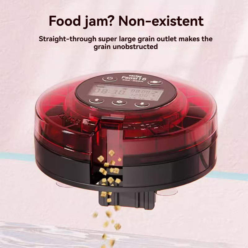 Automatic Fish Feeder for Aquarium - Auto Fish Food Dispenser for Turtle Tank with USB Cable, LCD Display, Timer, Fish Feeder for Vacation Weekend Holiday, with Feeder Spoon