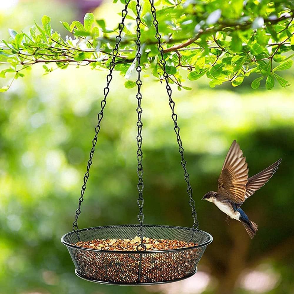 Outdoor Hanging Bird Feeder Wild Bird Food Feeder, Peanut Nut Feeding Station for Wild Bird, Hanging Bird Food Feeders for Garden Birds Feeding