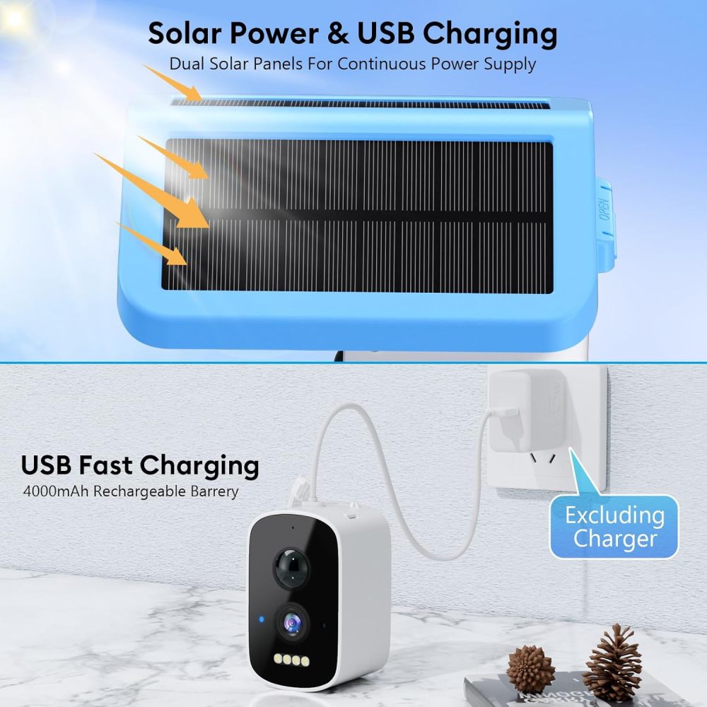 Smart Bird Feeder with Camera Solar Powered, 2.5k HD Camera Auto Capture &AI Identification, Real Time Notifications, Gift for Bird Lovers, Blue