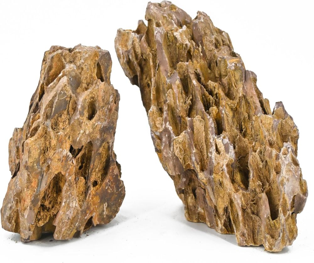 Unocho Natural Aquarium Rocks 5LB Dragon Stone Rock Aquariums Decoration Aquascaping Stone for Aquariums Landscaping Model Fish Tanks Terrariums Vivariums-2-4 inches