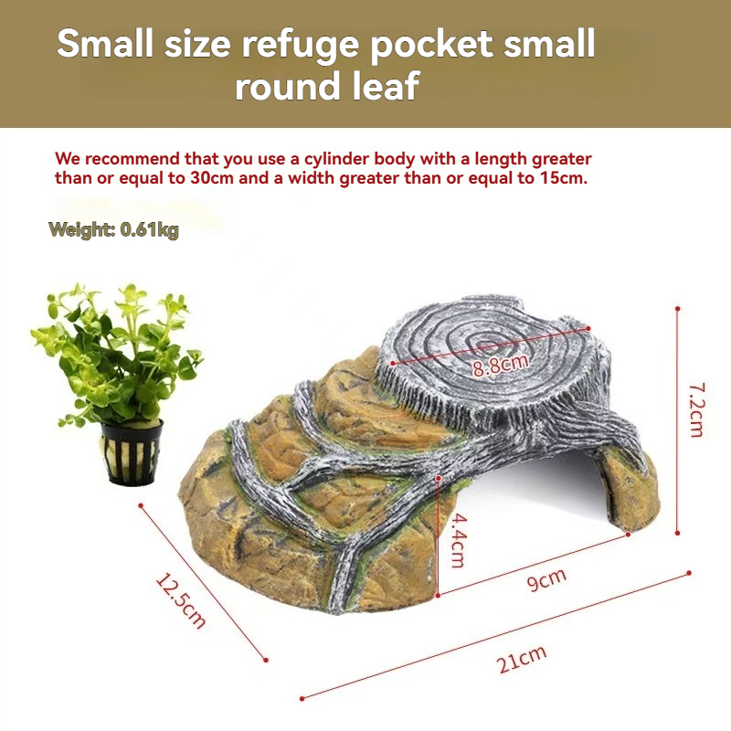 Extra Large Resin Reptile Hideouts Cave Habitat Decor for Reptiles, Amphibians, Fish Tanks and Gecko, Leopard