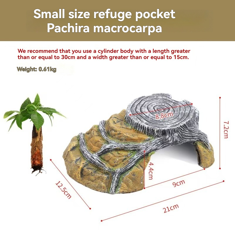 Extra Large Resin Reptile Hideouts Cave Habitat Decor for Reptiles, Amphibians, Fish Tanks and Gecko, Leopard