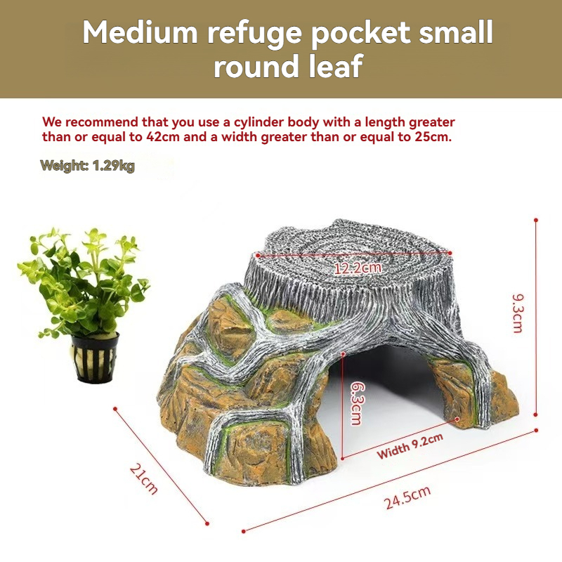 Extra Large Resin Reptile Hideouts Cave Habitat Decor for Reptiles, Amphibians, Fish Tanks and Gecko, Leopard