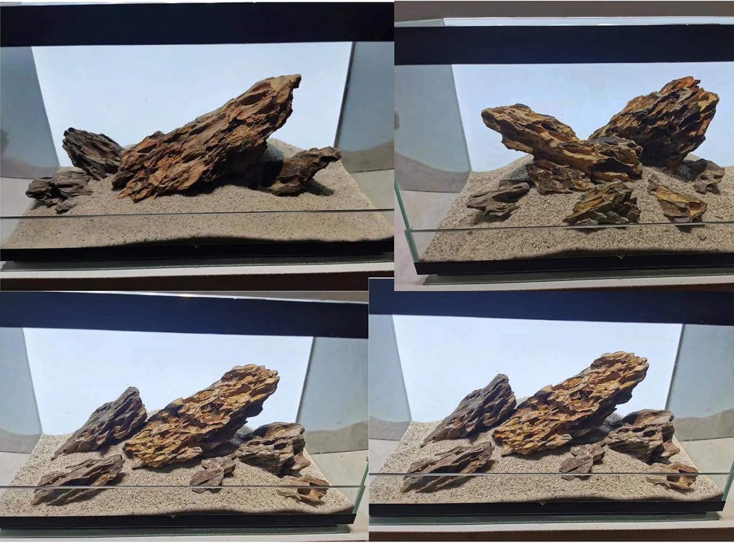 Unocho Natural Aquarium Rocks 5LB Dragon Stone Rock Aquariums Decoration Aquascaping Stone for Aquariums Landscaping Model Fish Tanks Terrariums Vivariums-2-4 inches