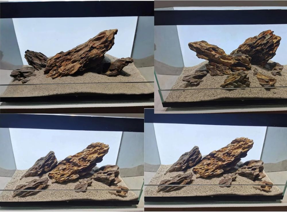 Unocho Natural Aquarium Rocks 5LB Dragon Stone Rock Aquariums Decoration Aquascaping Stone for Aquariums Landscaping Model Fish Tanks Terrariums Vivariums-2-4 inches