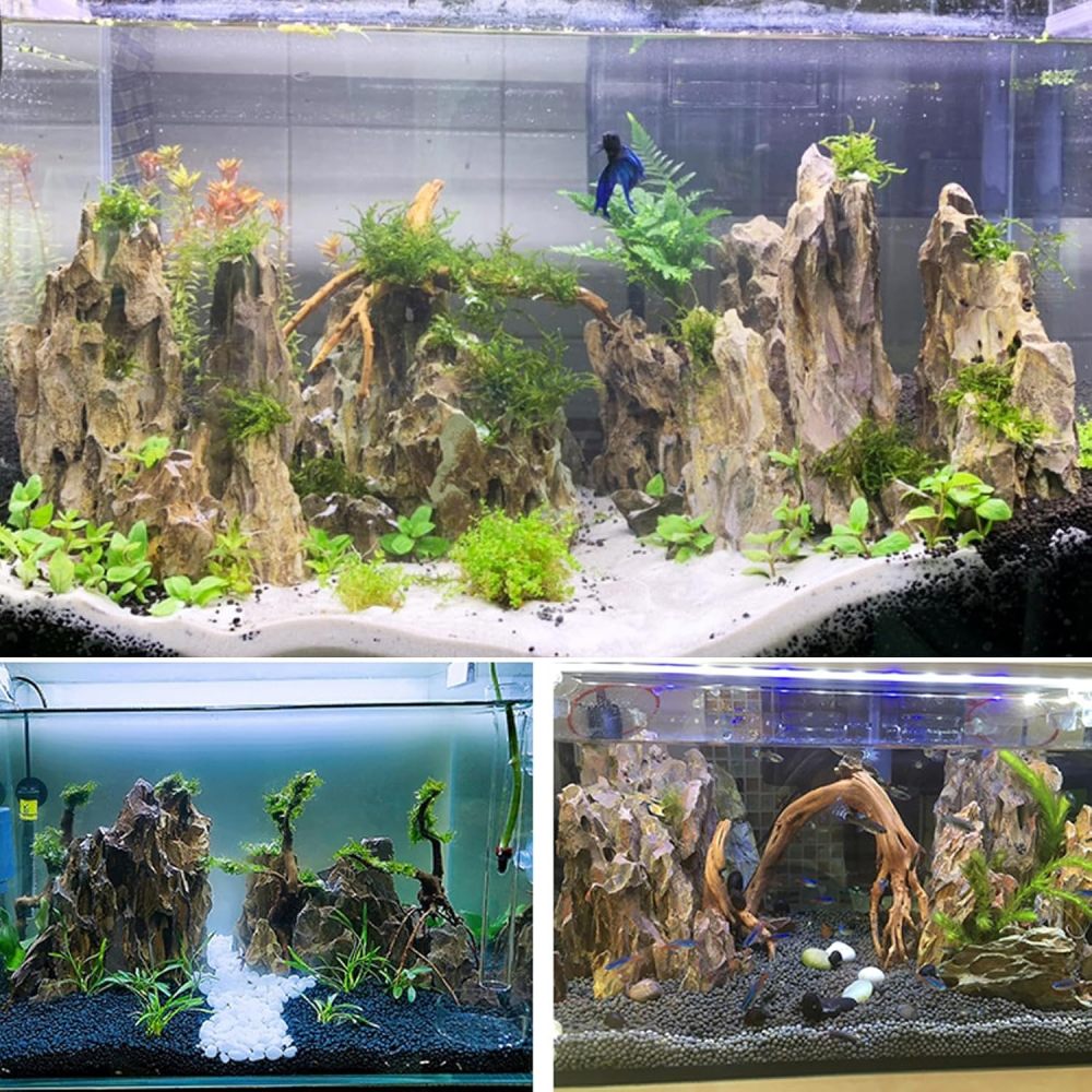 Unocho Natural Aquarium Rocks 5LB Dragon Stone Rock Aquariums Decoration Aquascaping Stone for Aquariums Landscaping Model Fish Tanks Terrariums Vivariums-2-4 inches