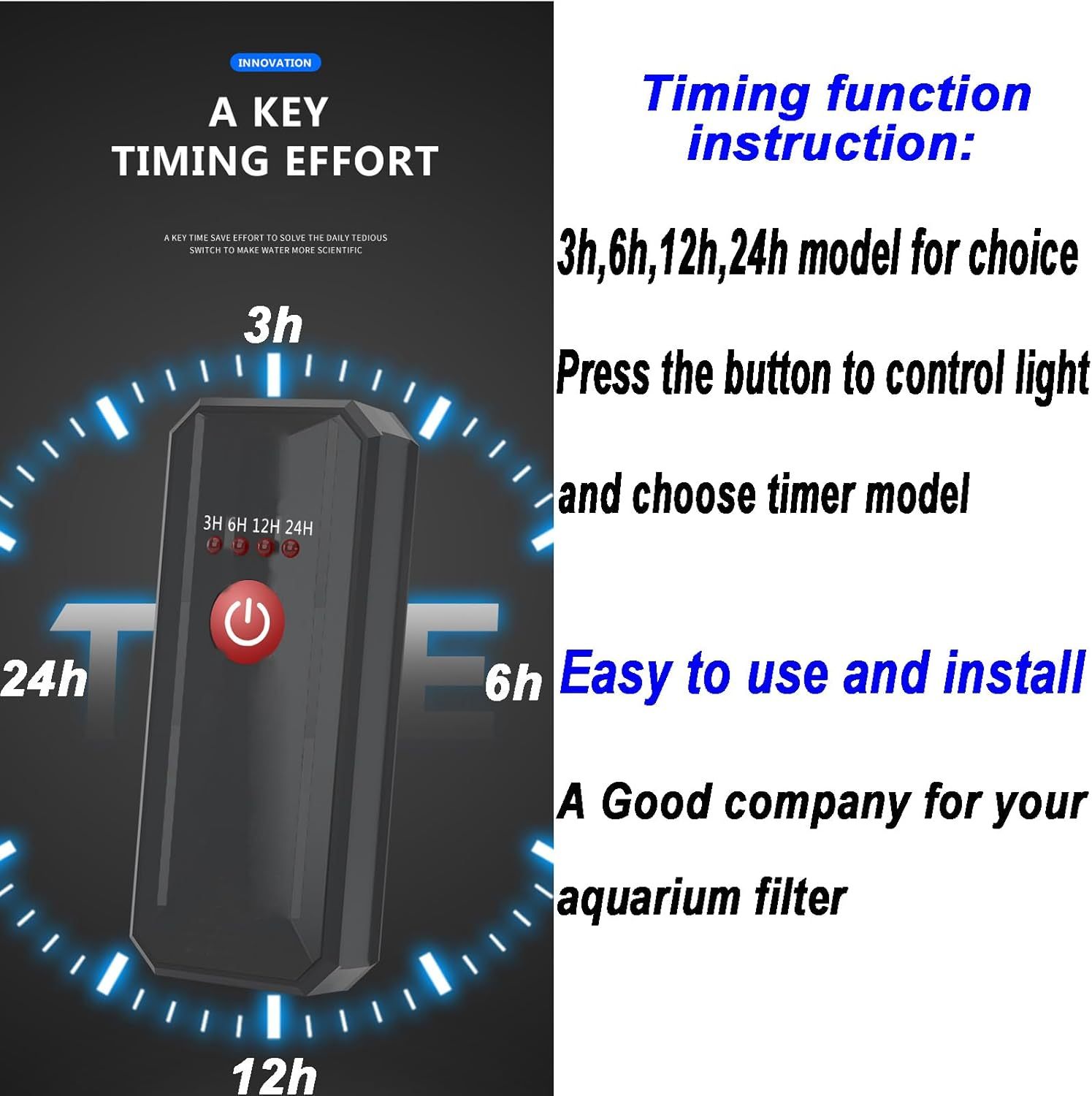 Mini 3W Timer Aquarium &UV-C Water Clean Light Aquarium Algae Clean Light Water Green Clean Fish Tank Water Clean Lamp for Sump Pond Filter Tank