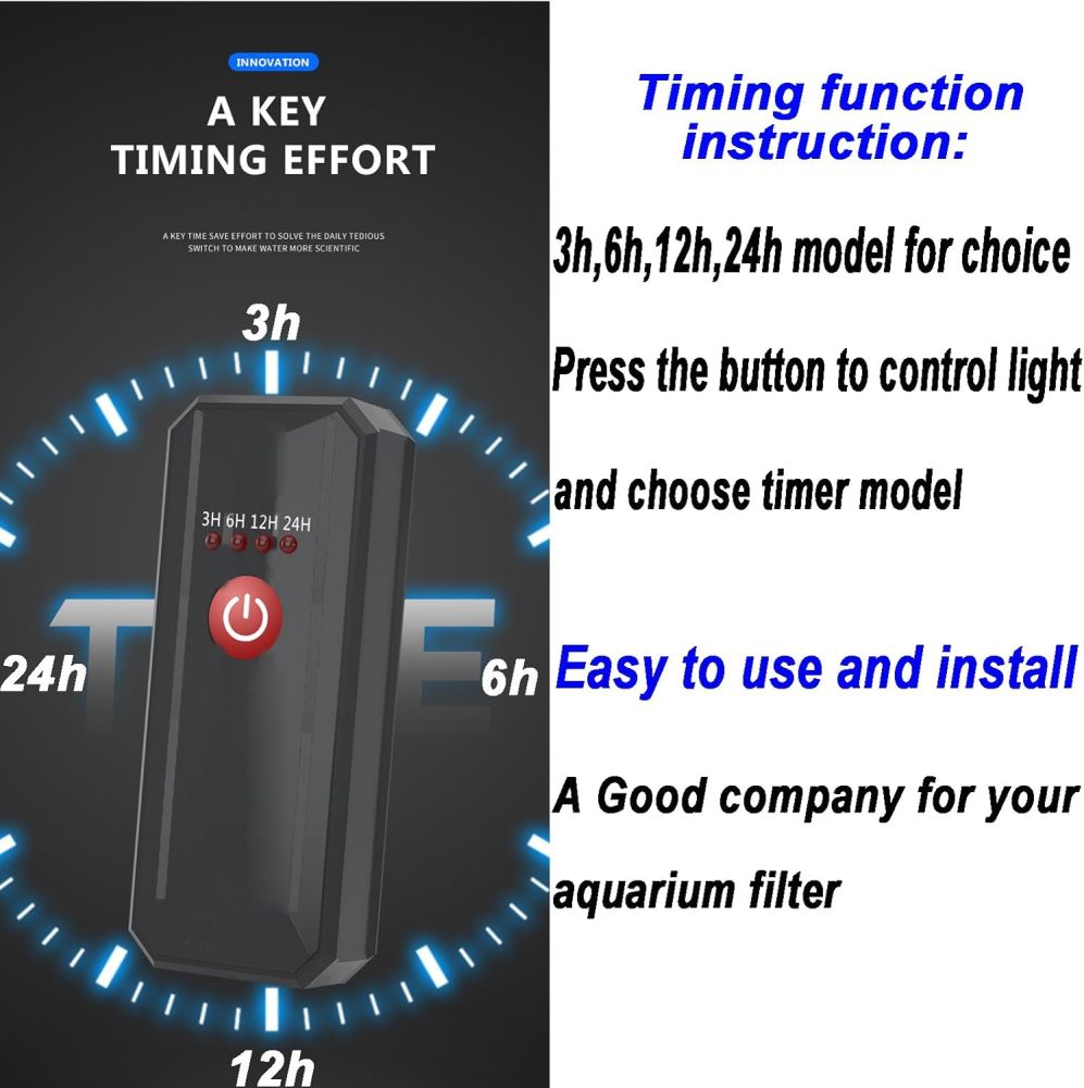 Mini 3W Timer Aquarium &UV-C Water Clean Light Aquarium Algae Clean Light Water Green Clean Fish Tank Water Clean Lamp for Sump Pond Filter Tank