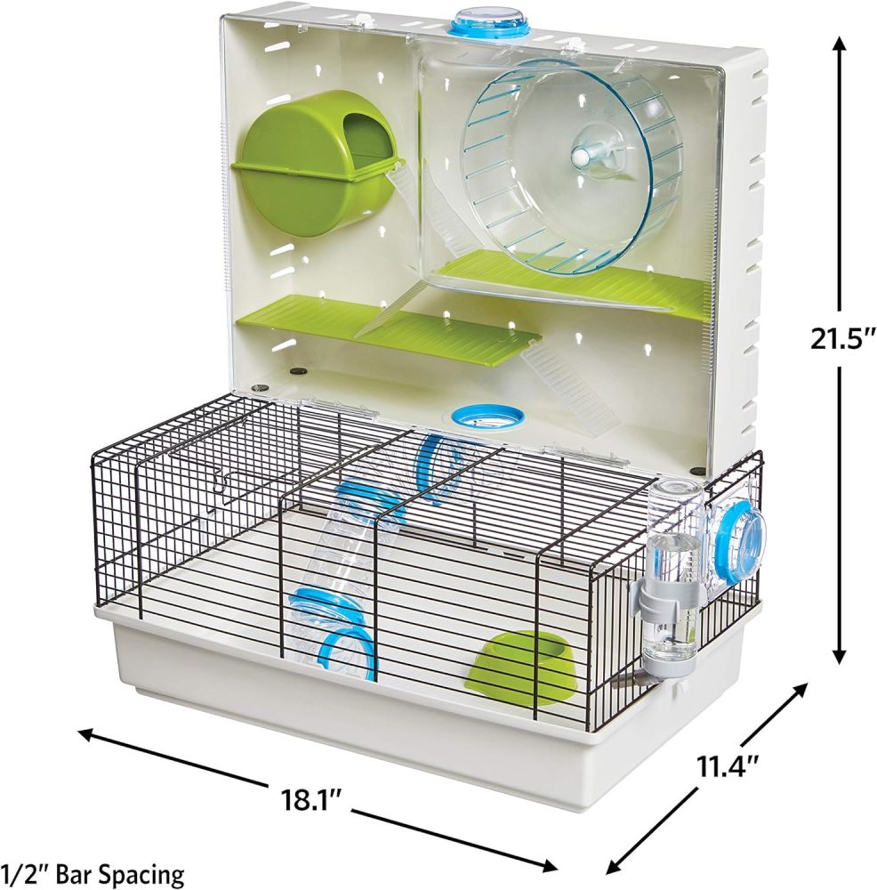 MidWest Homes for Pets Hamster Cage | Awesome Arcade Hamster Home (White) | 18.11 x 11.61 x 21.26 Inch