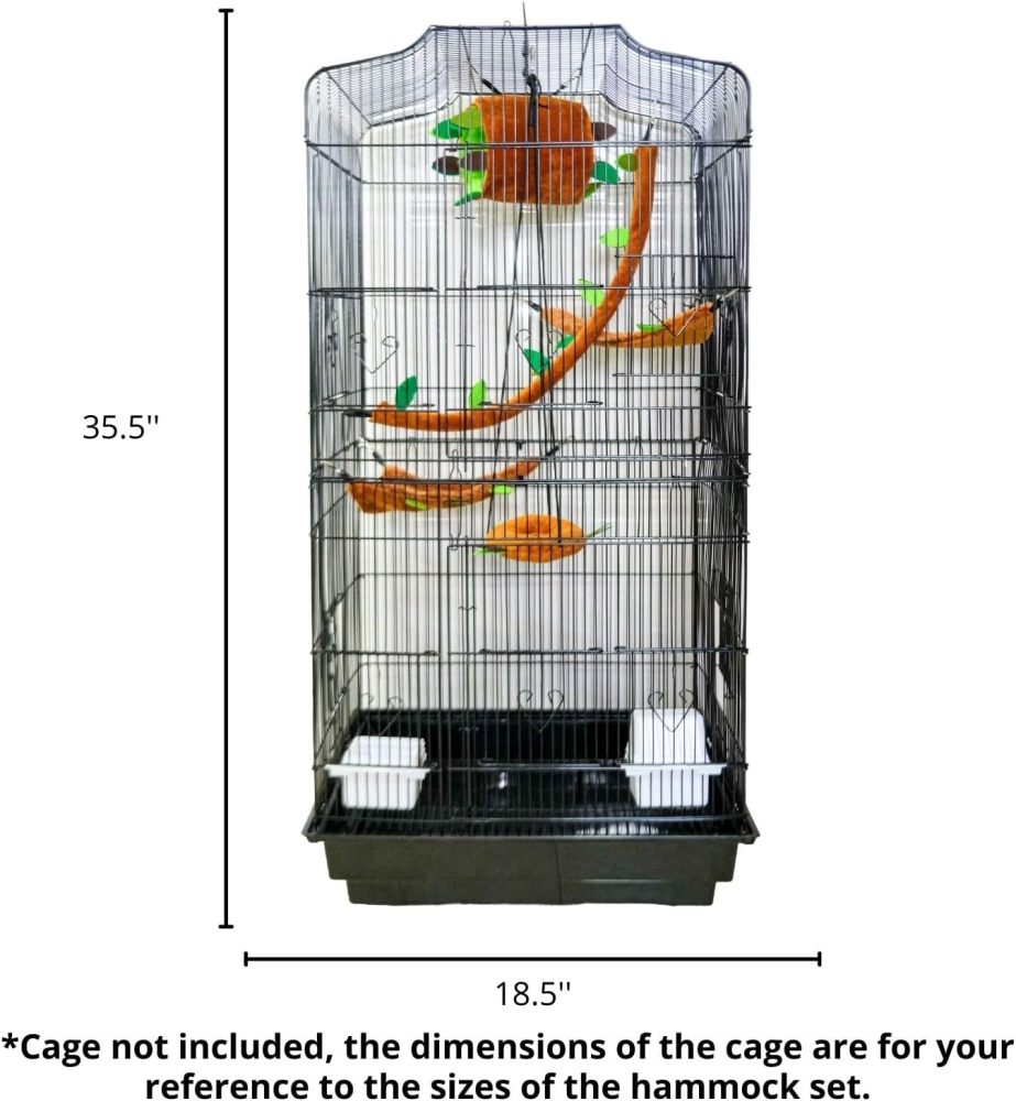 5Pcs Sugar Glider Supplies Cage Accessories Hammock Set Hanging Bed Hideout for Small Animal Pets Hamster Guinea Pig Squirrel Gerbils