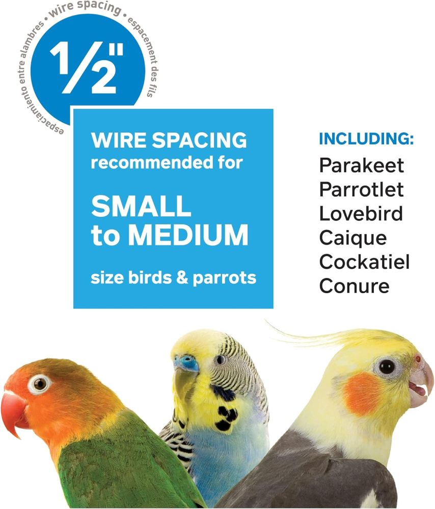 Prevue Pet Products Travel Carrier for Birds, Black 18.8"L x 14.9"W x 18.0"H