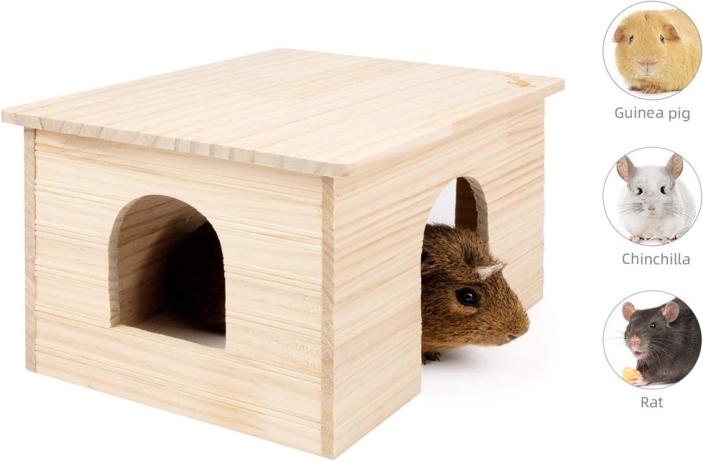 Niteangel Wood House with Window, Chinchilla and Guinea Pigs Hut Hideout