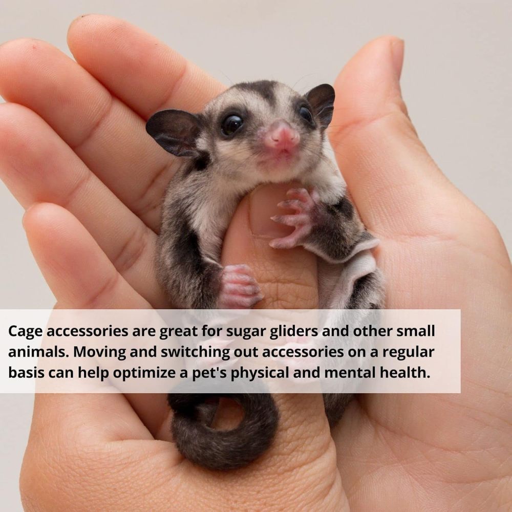 5Pcs Sugar Glider Supplies Cage Accessories Hammock Set Hanging Bed Hideout for Small Animal Pets Hamster Guinea Pig Squirrel Gerbils