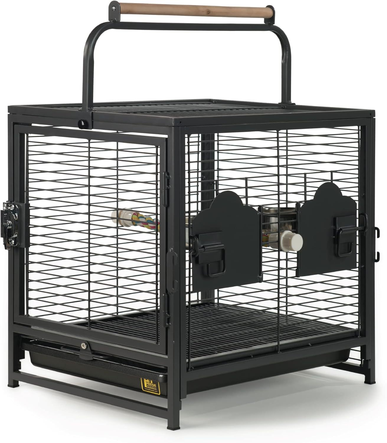 Prevue Pet Products Travel Carrier for Birds, Black 18.8"L x 14.9"W x 18.0"H