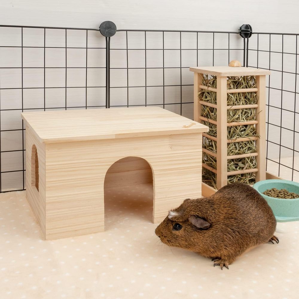 Niteangel Wood House with Window, Chinchilla and Guinea Pigs Hut Hideout