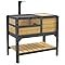 PawHut Tortoise Habitat with Shelf Storage, Reptile Enclosure with Tray, Light Support Frame, Gray