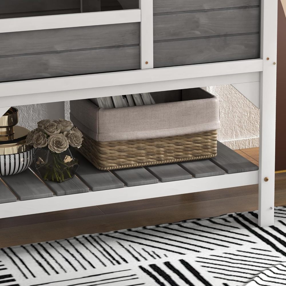 PawHut Tortoise Habitat with Shelf Storage, Reptile Enclosure with Tray, Light Support Frame, Gray