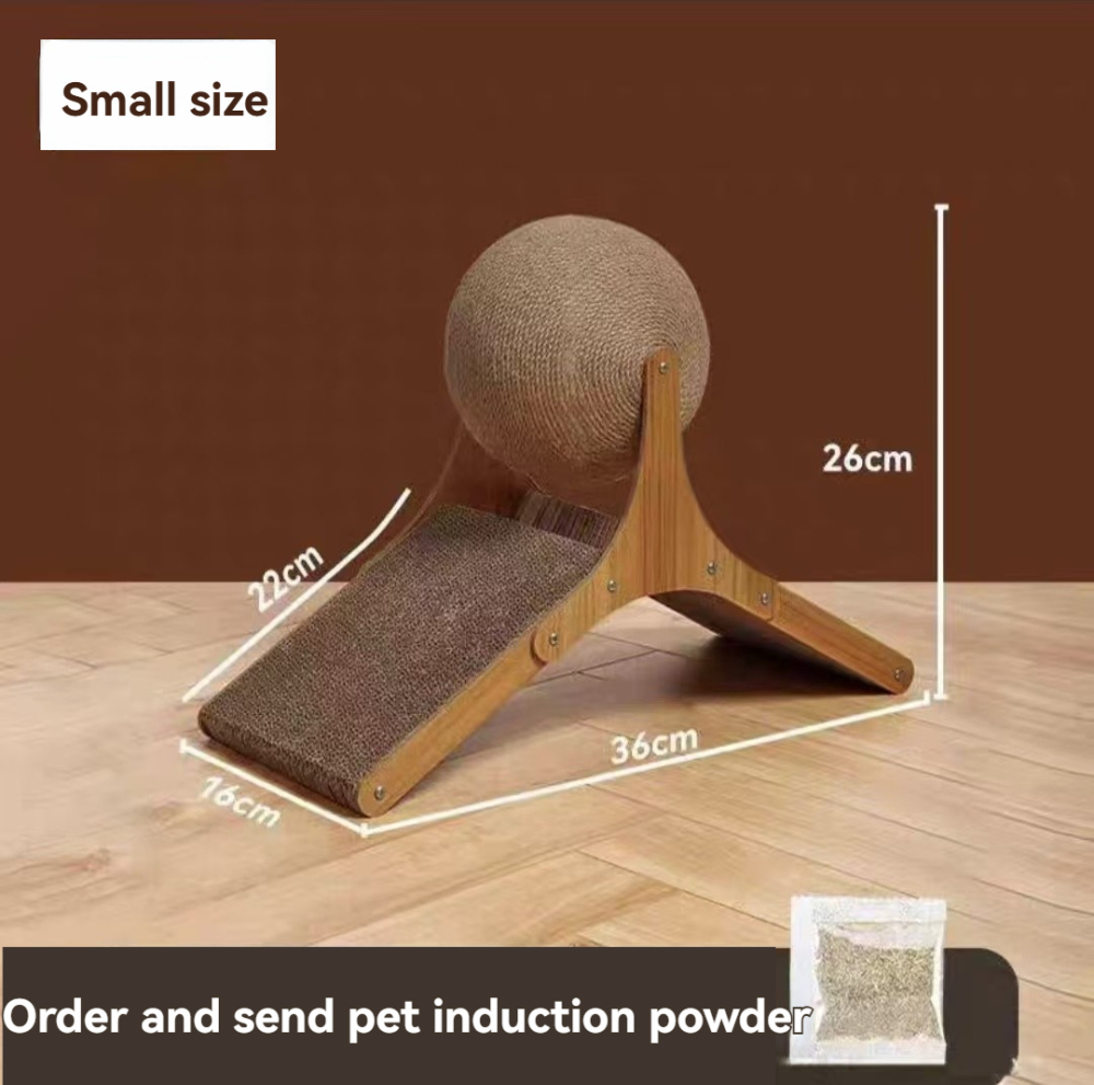 KCY Rabbit Scratch Toy, Natural Sisal Rabbit Scratching Ball with Cardboard Pad 2-in-1 Bunny Claw Scratcher Interactive Toys Nail Scratching Post for Indoor Pets Kittens Ferrets Small Animals