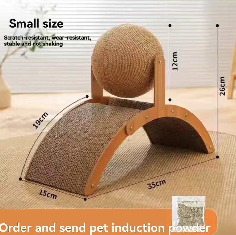 KCY Rabbit Scratch Toy, Natural Sisal Rabbit Scratching Ball with Cardboard Pad 2-in-1 Bunny Claw Scratcher Interactive Toys Nail Scratching Post for Indoor Pets Kittens Ferrets Small Animals