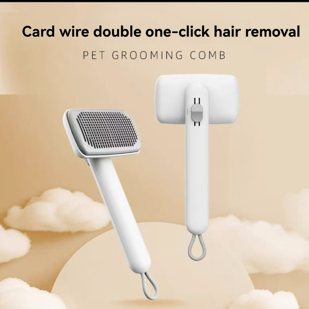Petkcy Self Cleaning Slicker Brush, Dog Cat Bunny Pet Grooming Shedding Brush - Easy to Remove Loose Undercoat, Pet Massaging Tool Suitable for Pets with Long or Short Hair